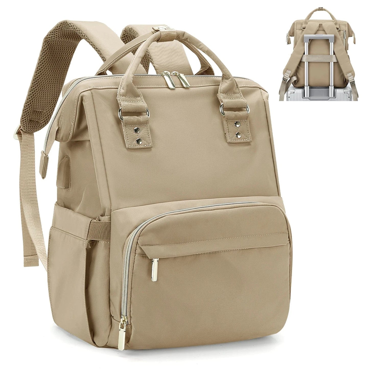 Sac a Dos Femme Voyage Carla | La Casa du Cuir Kaki / 29x41x15cm