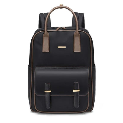 Sac à Dos Ordinateur Femme Agnes | La Casa du Cuir Noir / 15 Pouces / Nylon Oxford + Cuir PU sac à dos ordinateur