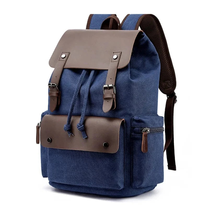 Sac a Dos Ordinateur Portable Chris | La Casa du Cuir Bleu / 33x45x18cm / Toile + Cuir PU