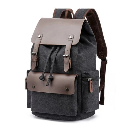 Sac a Dos Ordinateur Portable Chris | La Casa du Cuir Noir / 33x45x18cm / Toile + Cuir PU