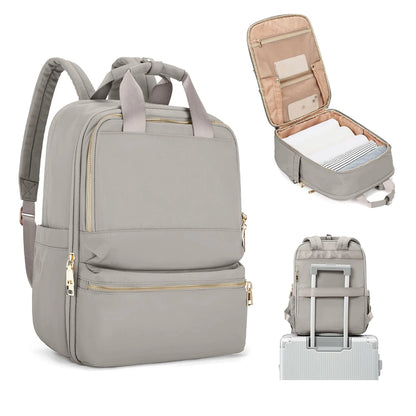 Sac a Dos Ordinateur Portable Claude | La Casa du Cuir Gris / Nylon Oxford