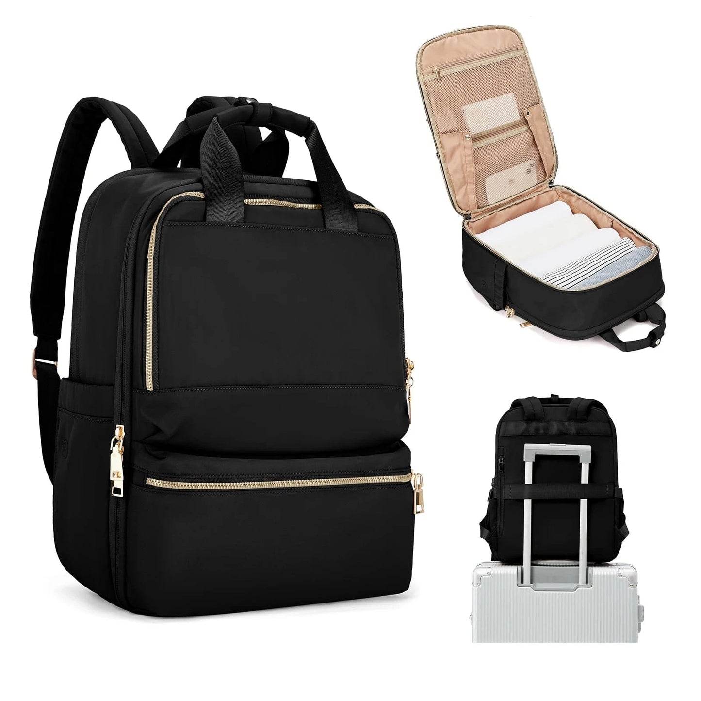 Sac a Dos Ordinateur Portable Claude | La Casa du Cuir Noir / Nylon Oxford