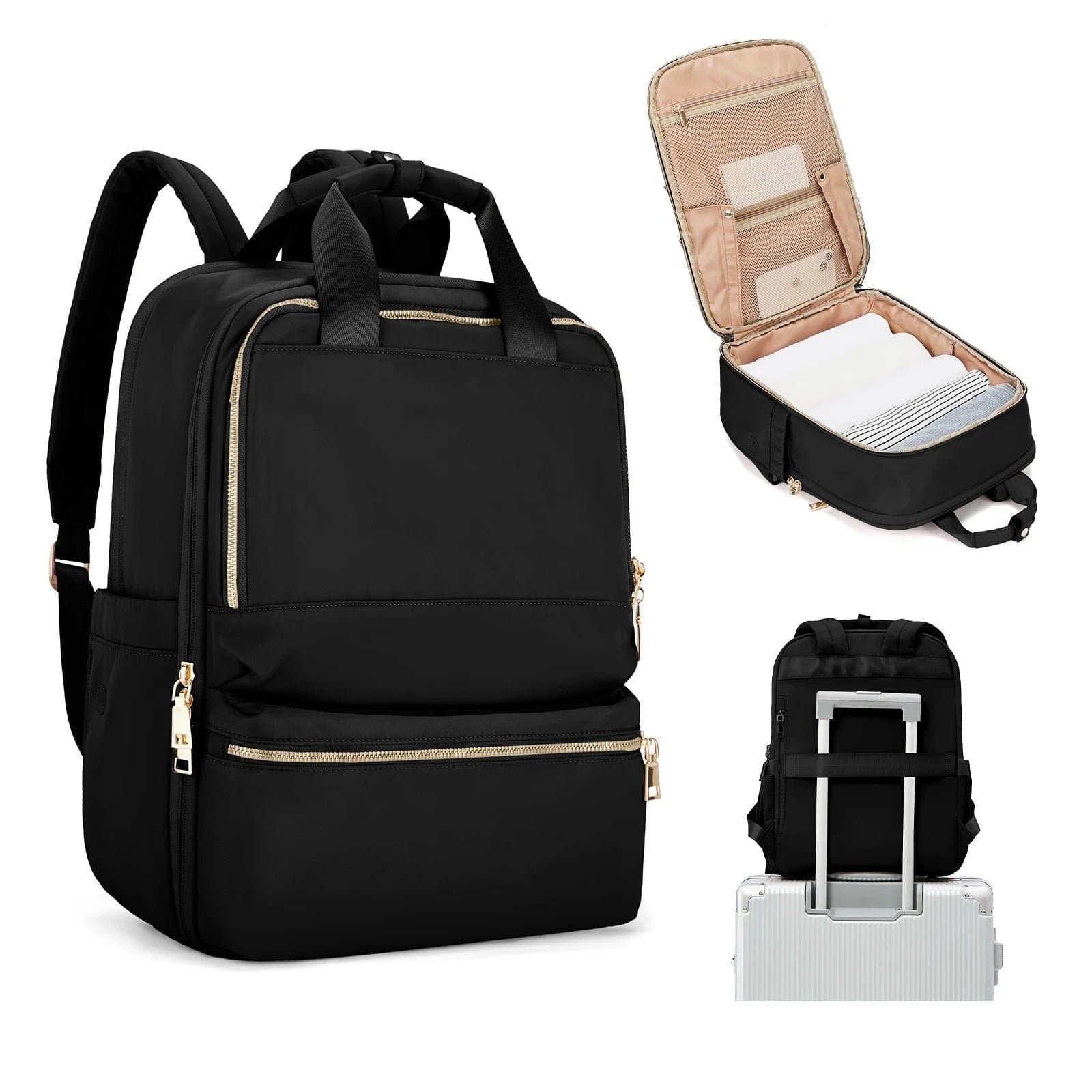 Sac a Dos Ordinateur Portable Claude | La Casa du Cuir Noir / Nylon Oxford