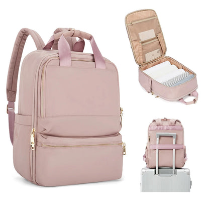 Sac a Dos Ordinateur Portable Claude | La Casa du Cuir Rose / Nylon Oxford