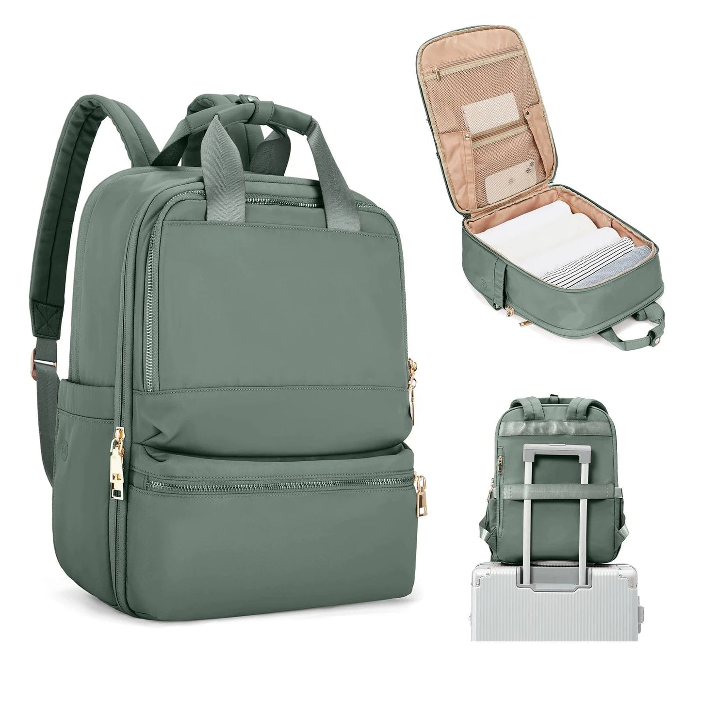 Sac a Dos Ordinateur Portable Claude | La Casa du Cuir Vert / Nylon Oxford