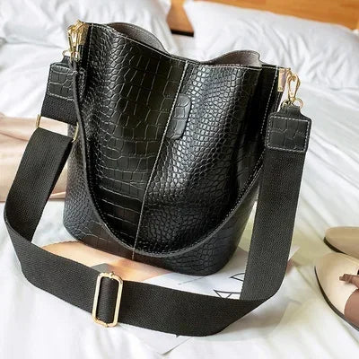 Sac à Main Bandoulière Femme Charlette | Chic, Tendance & Polyvalent Noir / Cuir Vegan sac à main