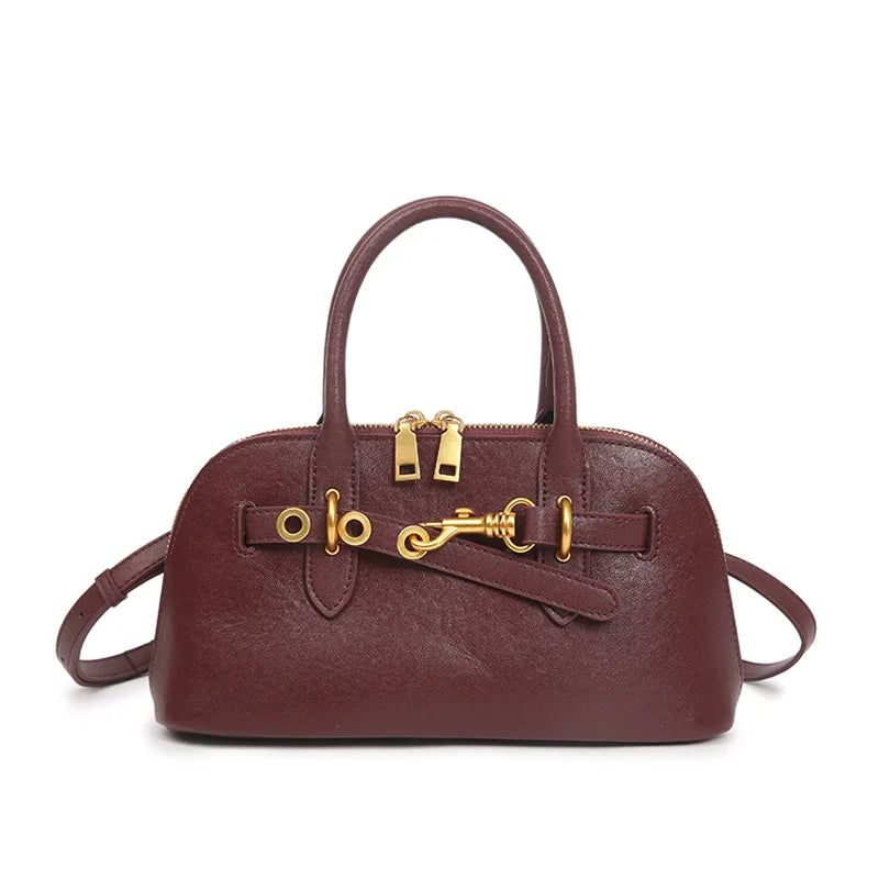 Sac à Main Bandoulière Femme Lyra | Élégant, Luxe & Intemporel Bordeaux / Cuir sac à main