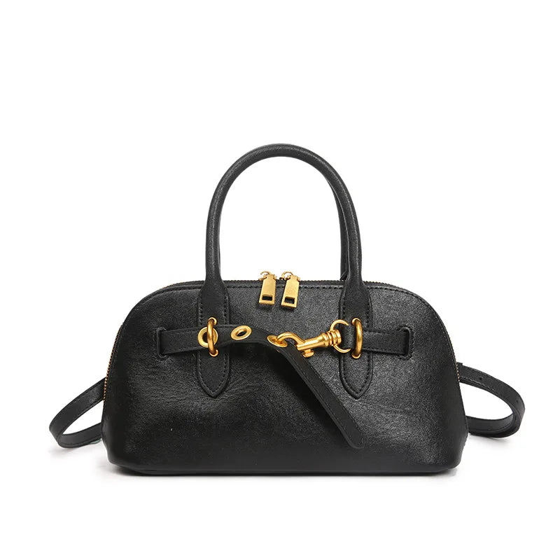 Sac à Main Bandoulière Femme Lyra | Élégant, Luxe & Intemporel Noir / Cuir sac à main