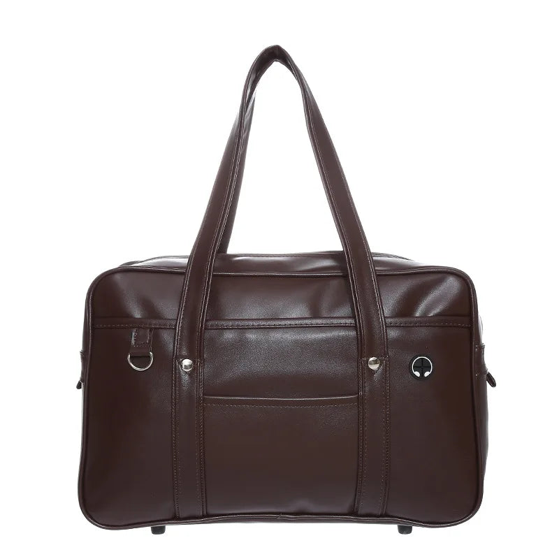 Sac à main cours lycée Lisa – Grand cabas stylé & pratique Café / Cuir PU Souple Sac Cuir Femme
