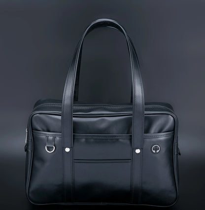 Sac à main cours lycée Lisa – Grand cabas stylé & pratique Noir / Cuir PU Souple Sac Cuir Femme