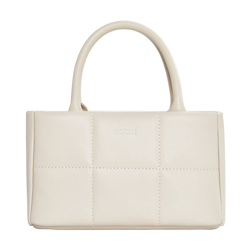 Sac à Main Femme En Cuir Blanc - Marque Danbrosky, Taille Moyenne, Bandoulière Détachable