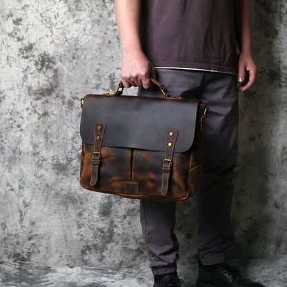 Sac à Main Homme Cuir Marceau | La Casa du Cuir Marron Foncé / Cuir / Homme sac à main