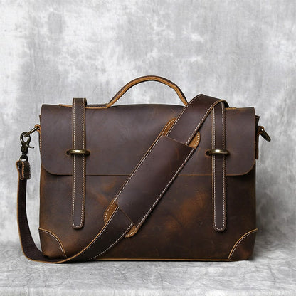 Sac à Main Homme Cuir Enzo | La Casa du Cuir Café / Cuir / Homme sac à main