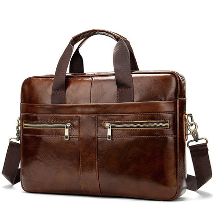 Sac à Main Homme Cuir Eliott | Élégance & Organisation Quotidienne Café Foncé / Cuir Vegan / Homme sac à main