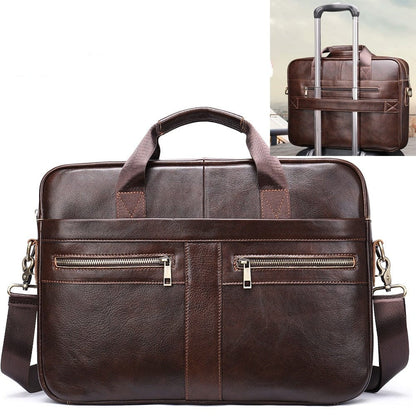 Sac à Main Homme Cuir Eliott | Élégance & Organisation Quotidienne Café Marron Foncé / Cuir Vegan / Homme sac à main