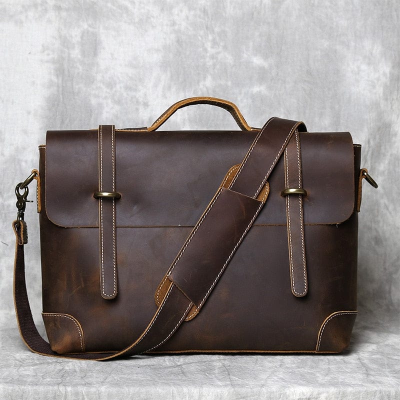 Sac à Main Homme Cuir  Marron Foncé / Cuir / Homme sac à main