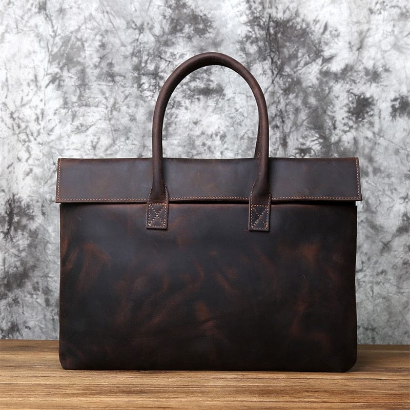 Sac à Main Homme Cuir  Marron (large) / Cuir / Homme sac à main