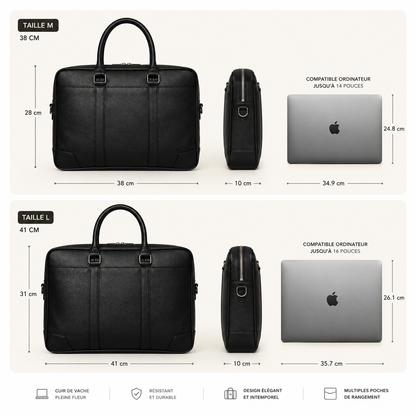Sac à Main Homme Luxe en Cuir Noir | Axel sac à main