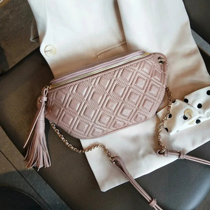 Sac Banane Bleu Rose / 25x10x5cm / Cuir Sac Banane