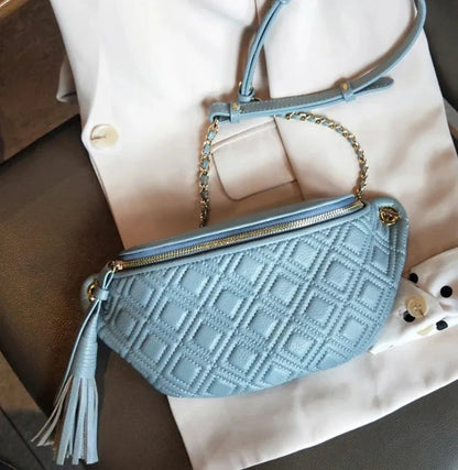 Sac Banane Bleu Noir / 25x10x5cm / Cuir Sac Banane
