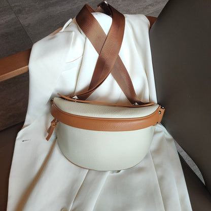 Sac Banane Cuir Femme Catalina | La Casa du Cuir Blanch et Marron / Cuir Véritable Sacs banane