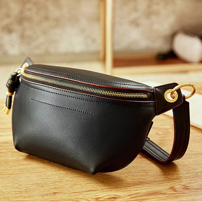 Sac Banane Cuir Femme Thaïs | La Casa du Cuir Noir Sac de voyage