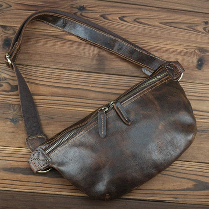 Sac Banane Cuir Homme Gaspard | La Casa du Cuir Café / Cuir / Homme Sacs banane