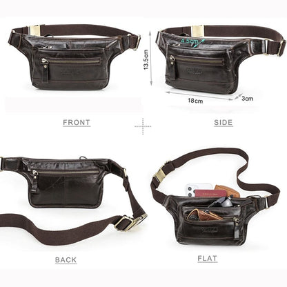 Sac Banane Cuir Homme Mathéo | La Casa du Cuir Café / Cuir / Homme Sacs banane