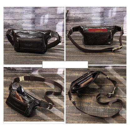 Sac Banane Cuir Homme Mathéo | La Casa du Cuir Café / Cuir / Homme Sacs banane