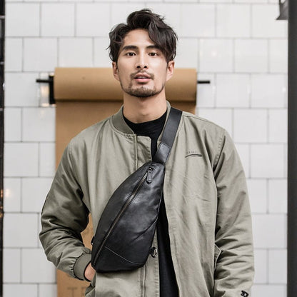 Sac Banane Cuir Homme Ibrahim | La Casa du Cuir Noir / Cuir / Homme Sacs banane