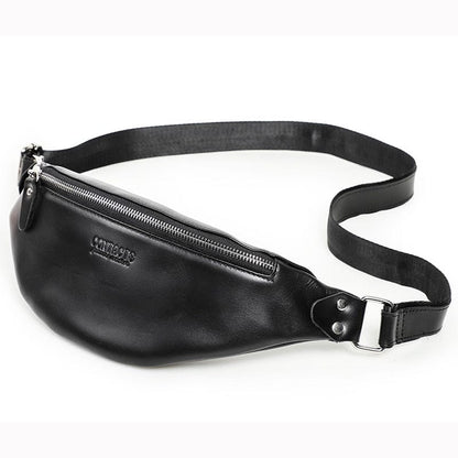 Sac Banane Cuir Homme Yanis | La Casa du Cuir Noir / Cuir / Homme Sacs banane
