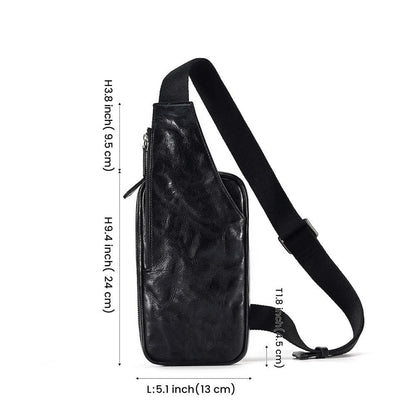 Sac Banane Cuir Homme Simon | La Casa du Cuir Noir L / Cuir / Homme Sacs banane