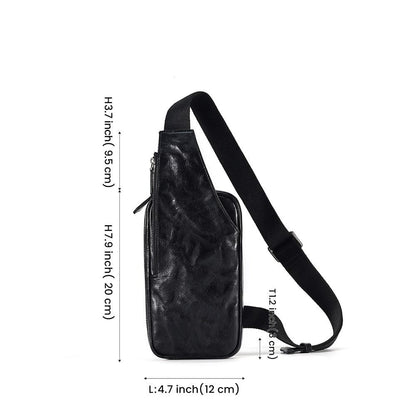 Sac Banane Cuir Homme Simon | La Casa du Cuir Noir S / Cuir / Homme Sacs banane