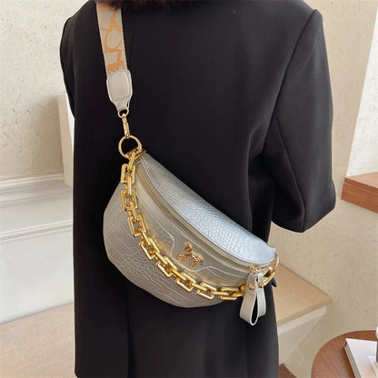 Sac Banane Doré Argent / 25x17x8.5cm / Cuir (PU) Sac Banane