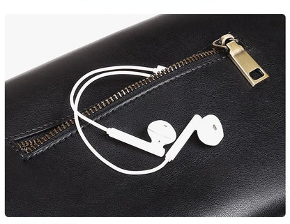 Sac Banane Femme Chic Fleur Noir / 26x14x8cm / Cuir Sac Cuir