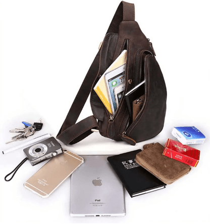 Sac Banane Cuir Homme Baptiste | La Casa du Cuir Café / Cuir / Homme Sacs banane