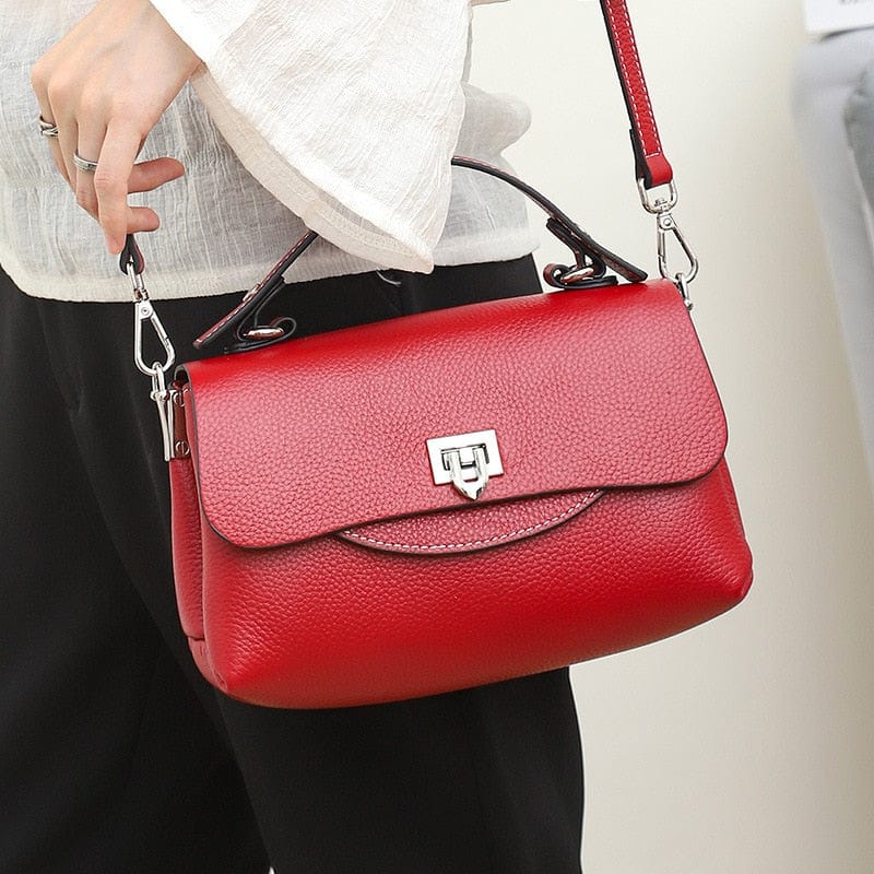 Sac Bandoulière Cuir Femme  Vin rouge / 25 cm / Cuir Sac bandoulière