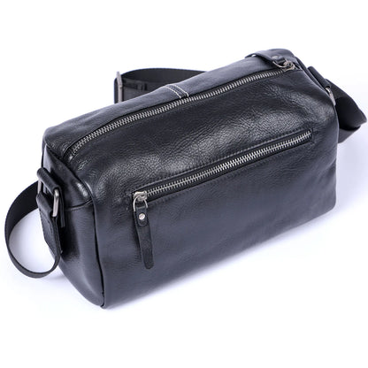 Sac Bandoulière Homme Cuir Compact | Léger et Élégant Noir / Cuir Véritable