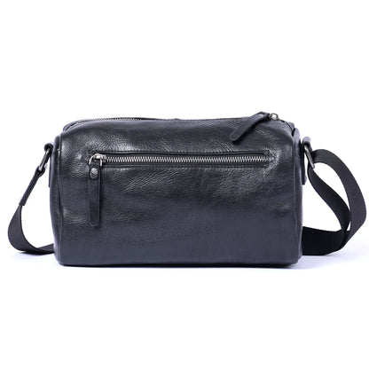 Sac Bandoulière Homme Cuir Compact | Léger et Élégant Noir / Cuir Véritable