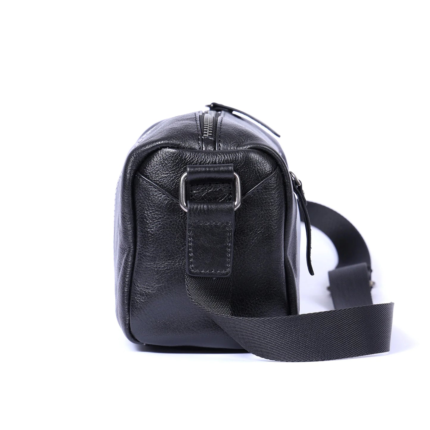 Sac Bandoulière Homme Cuir Compact | Léger et Élégant Noir / Cuir Véritable