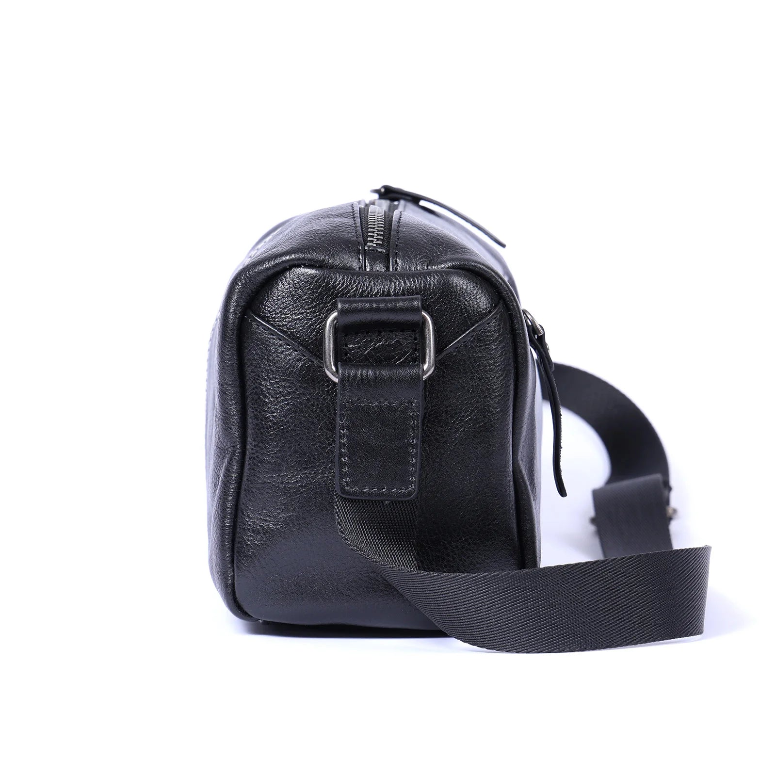 Sac Bandoulière Homme Cuir Compact | Léger et Élégant Noir / Cuir Véritable
