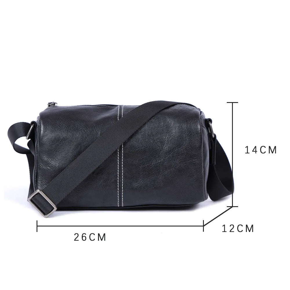 Sac Bandoulière Homme Cuir Compact | Léger et Élégant Noir / Cuir Véritable