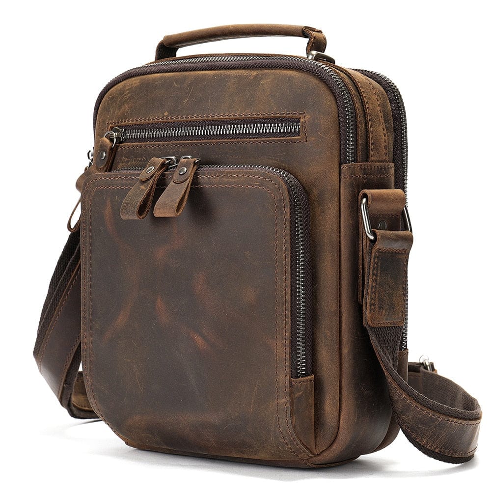 ROYALZ 'Seattle' Grand Sac à Bandoulière En Cuir Vintage Pour Homme - 15,6 Pouces