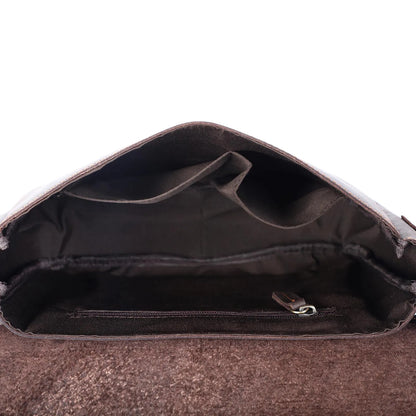 Sac Bandoulière Homme Cuir Vintage Claude | Authentique Chocolat / Cuir Véritable