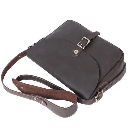 Sac Bandoulière Homme Cuir Vintage Claude | Authentique Chocolat / Cuir Véritable