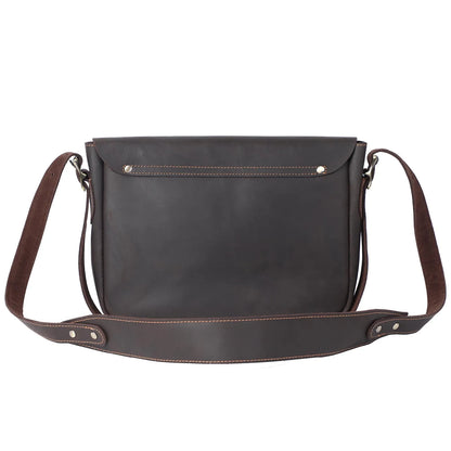 Sac Bandoulière Homme Cuir Vintage Claude | Authentique Chocolat / Cuir Véritable