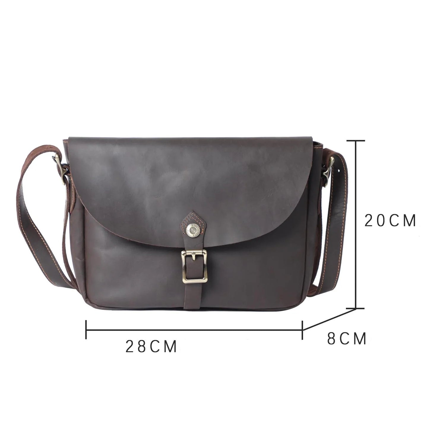 Sac Bandoulière Homme Cuir Vintage Claude | Authentique Chocolat / Cuir Véritable