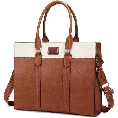 Sac Bureau Femme Maude | Sac Ordinateur Femme Chic 16" Marron / Cuir Vegan