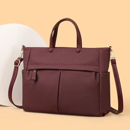 Sac Cabas Bandoulière Femme Grand Format Imperméable – Modèle Élise Bordeaux / Tissu technique Sac Cuir Femme