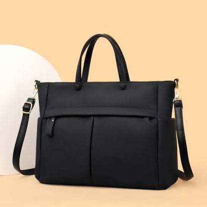 Sac Cabas Bandoulière Femme Grand Format Imperméable – Modèle Élise Noir / Tissu technique Sac Cuir Femme
